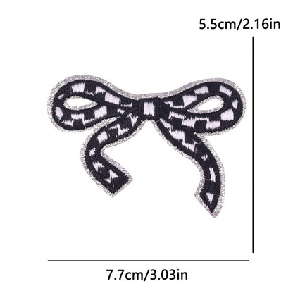 New Bow Glitter Embroidery Cloth Sticker Hot Sale Punk Skull Finger Horseshoe Patch