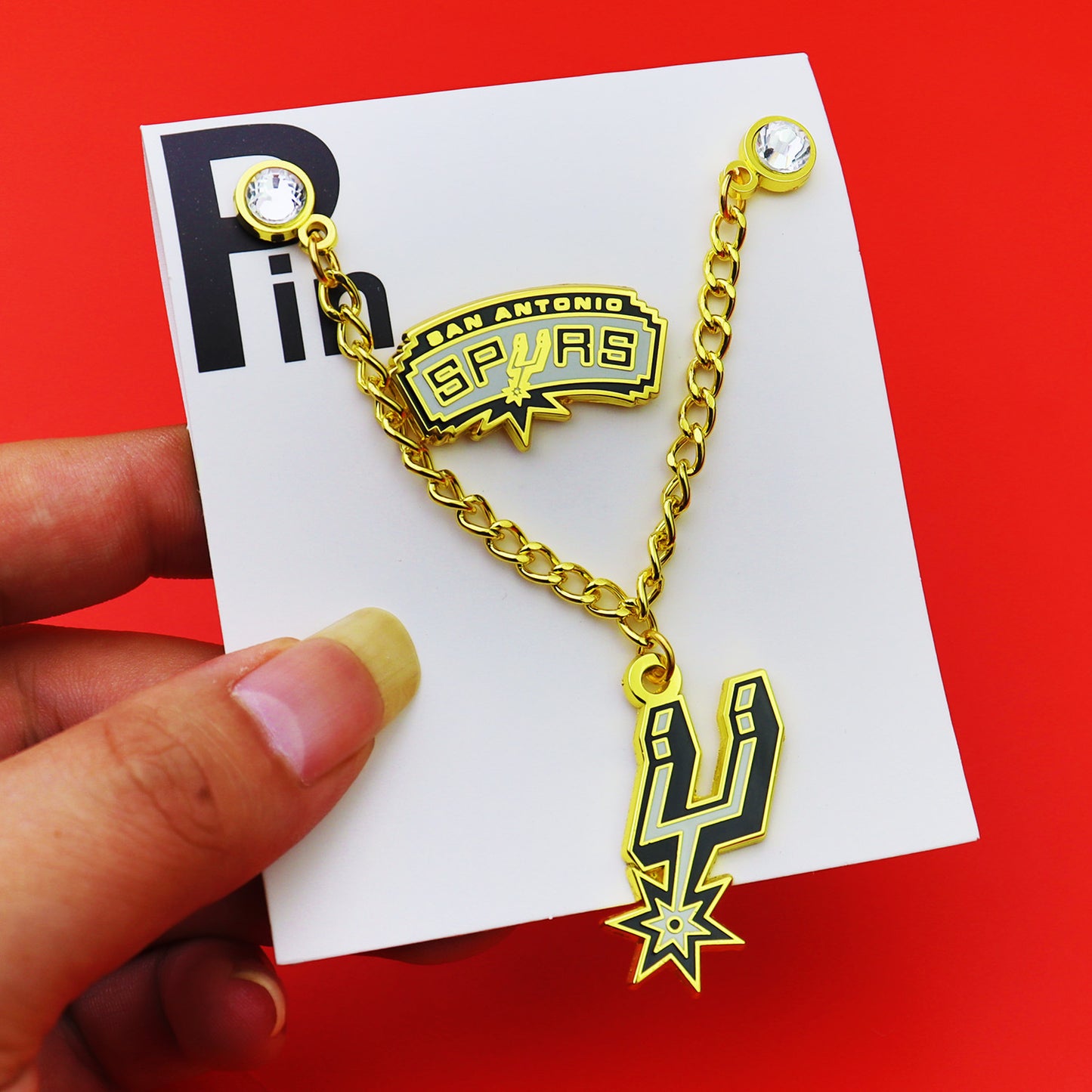 Metal Basketball Chain Hat Pins