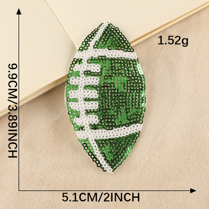 Sequin Football 4 INCH Iron on Patch - Clpatch