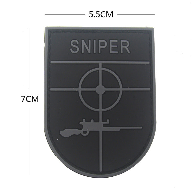 SNIPER sniper aiming PVC rubber seal 3D three-dimensional shield morale seal patches