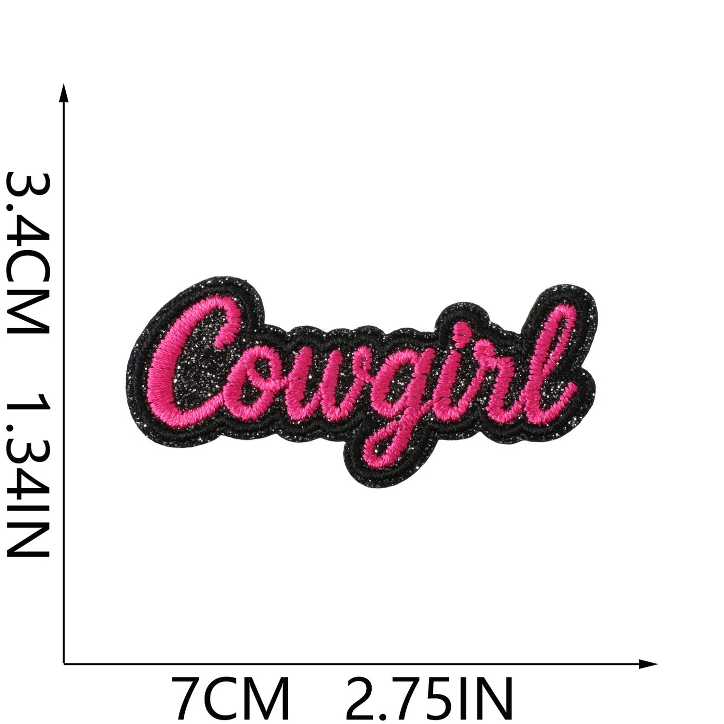 Western Pink Embroidered Patches – Iron-On Patch Set