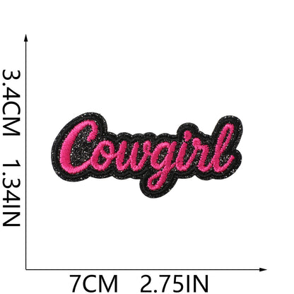 Western Pink Embroidered Patches – Iron-On Patch Set