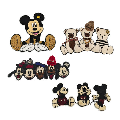 Large towel embroidered cartoon Mickey hand sewn without glue