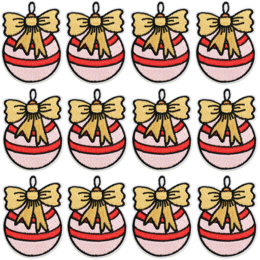 Christmas pink light strip embroidery patch