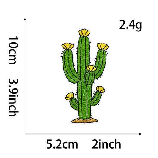 Natural Style Plant Flower Monstera Rose Sunflower Cactus DIY Patch