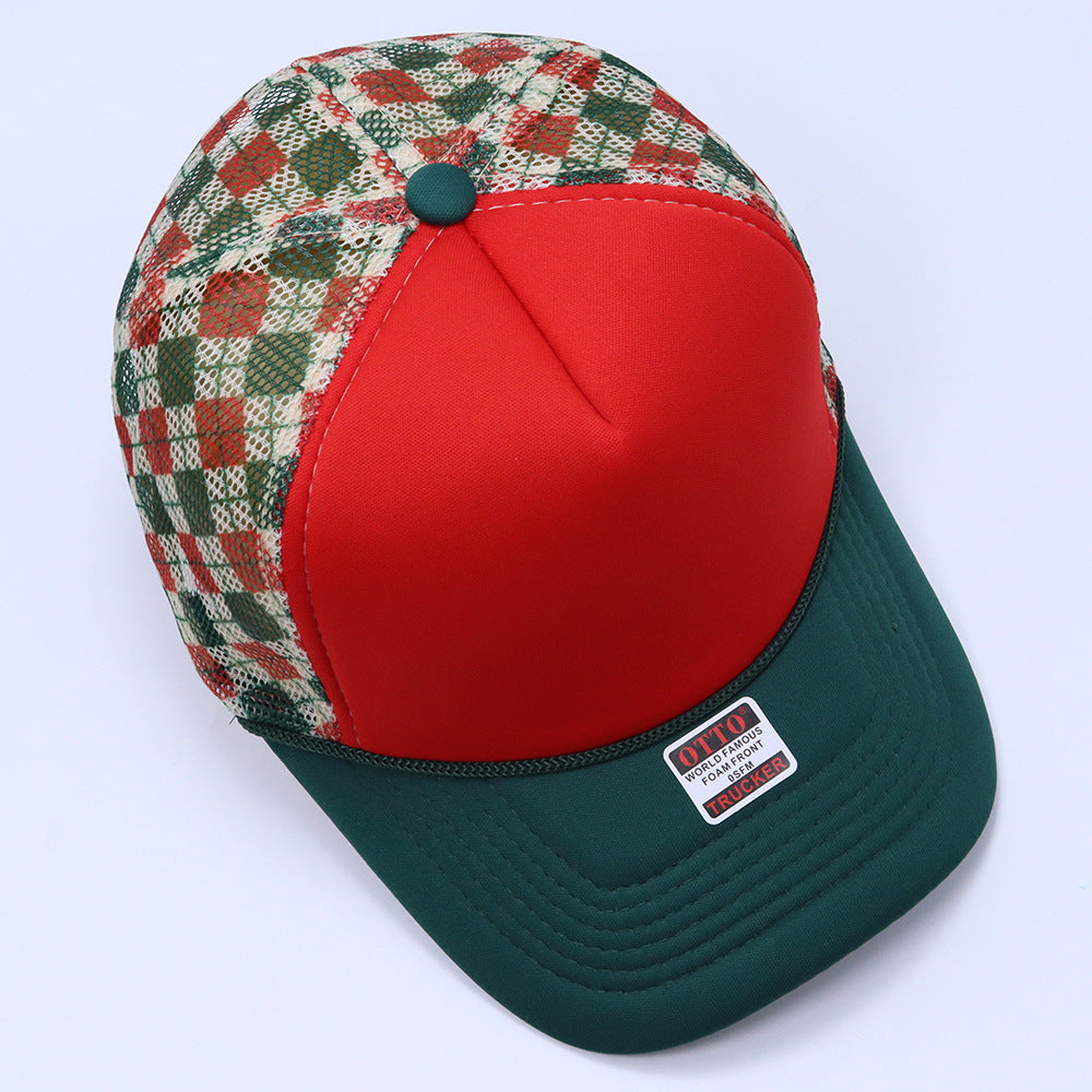 truck cap outdoor leisure visor American fashion breathable sun protection plaid baseball cap