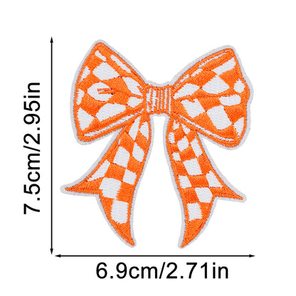 9 pcs New plaid bow patch 2.7'