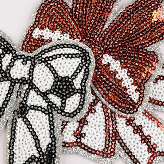 Sports sequins bow patch - Clpatch
