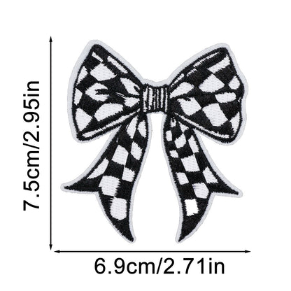9 pcs New plaid bow patch 2.7'