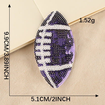 Sequin Football 4 INCH Iron on Patch - Clpatch