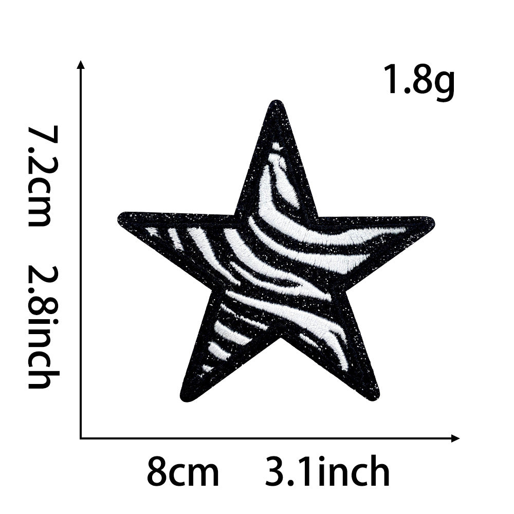 heart Zebra texture star lightning a set 12pcs small patches