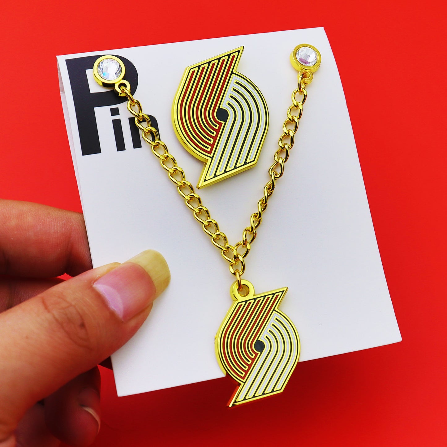 Metal Basketball Chain Hat Pins