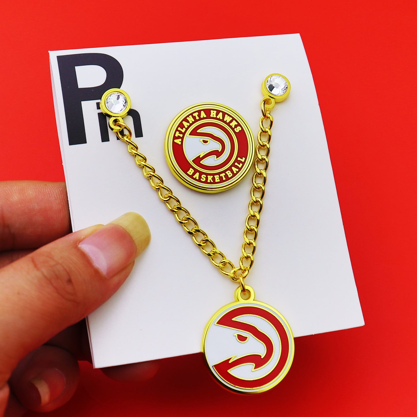 Metal Basketball Chain Hat Pins