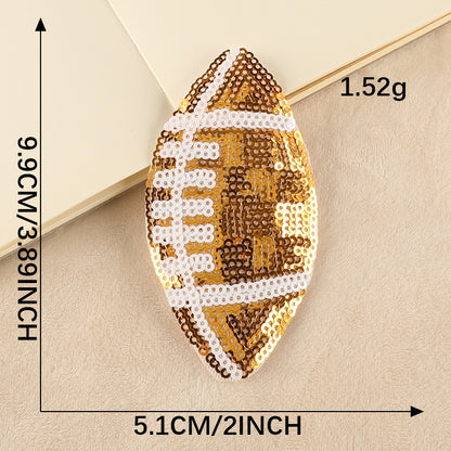 Sequin Football 4 INCH Iron on Patch - Clpatch