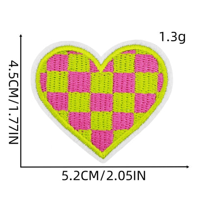 heart patch Checkered Iron On Patch Checkered Heart Patch