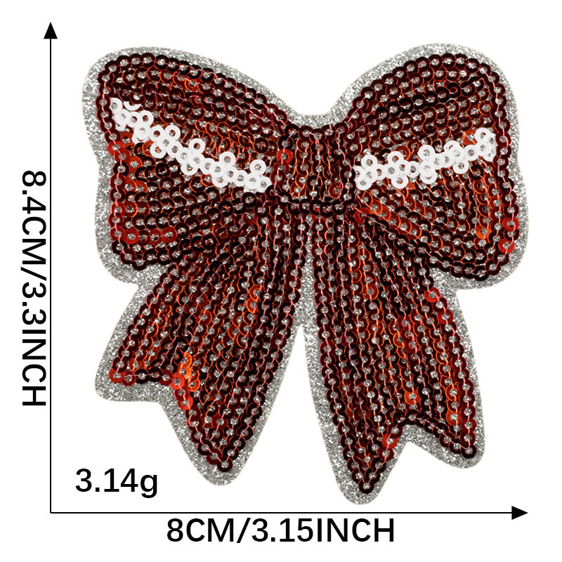 4 pcs Sports sequins bow patch