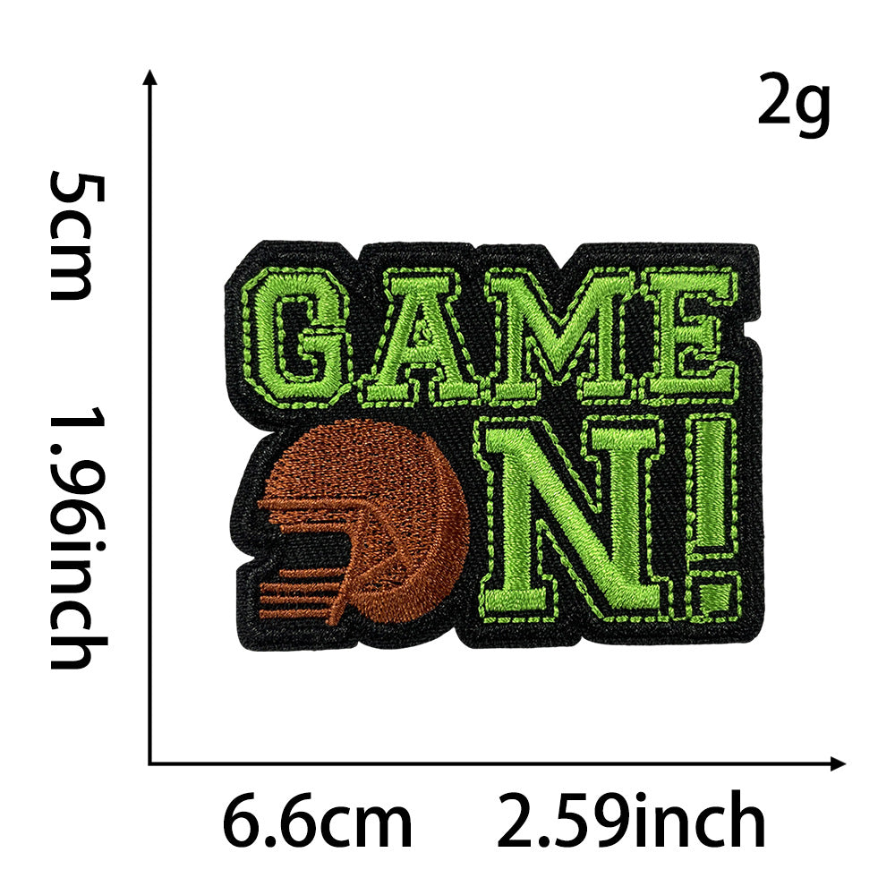 橄榄球游戏日爆款跨境game day衣服补丁贴刺绣布贴