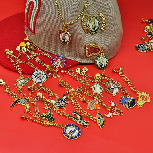 Metal Basketball Chain Hat Pins