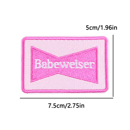 pink letter saying ironing embroidery patch - Clpatch