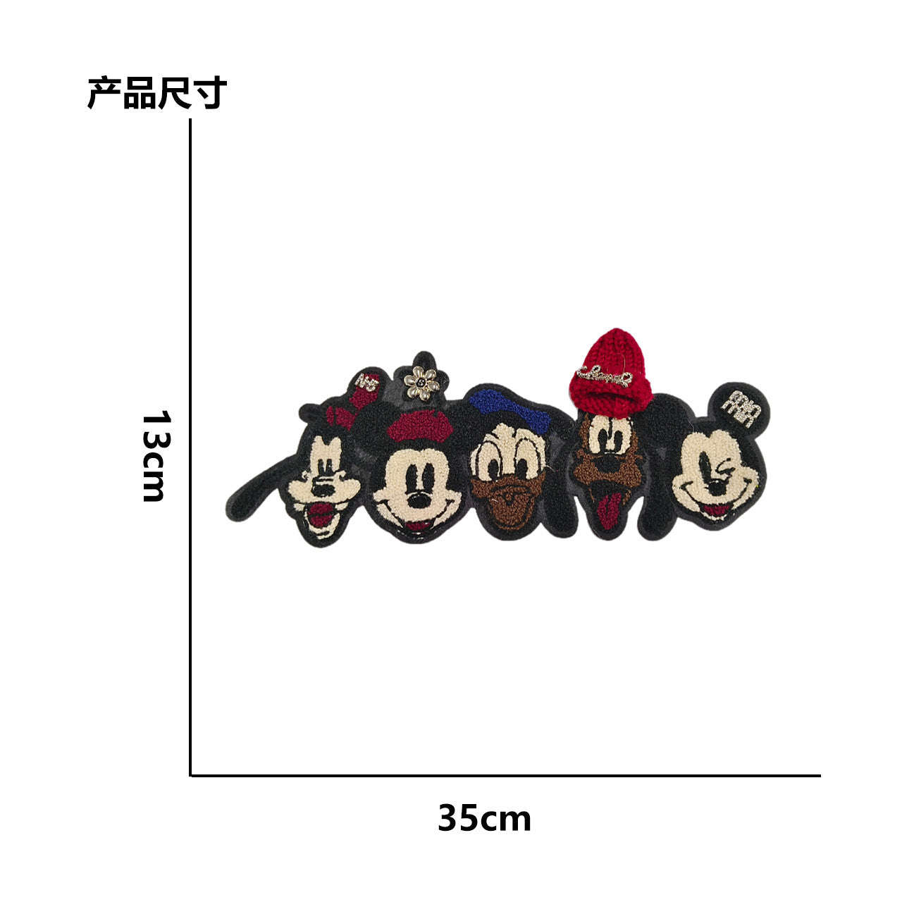 Large towel embroidered cartoon Mickey hand sewn without glue