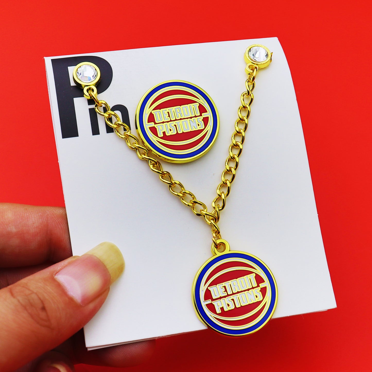 Metal Basketball Chain Hat Pins