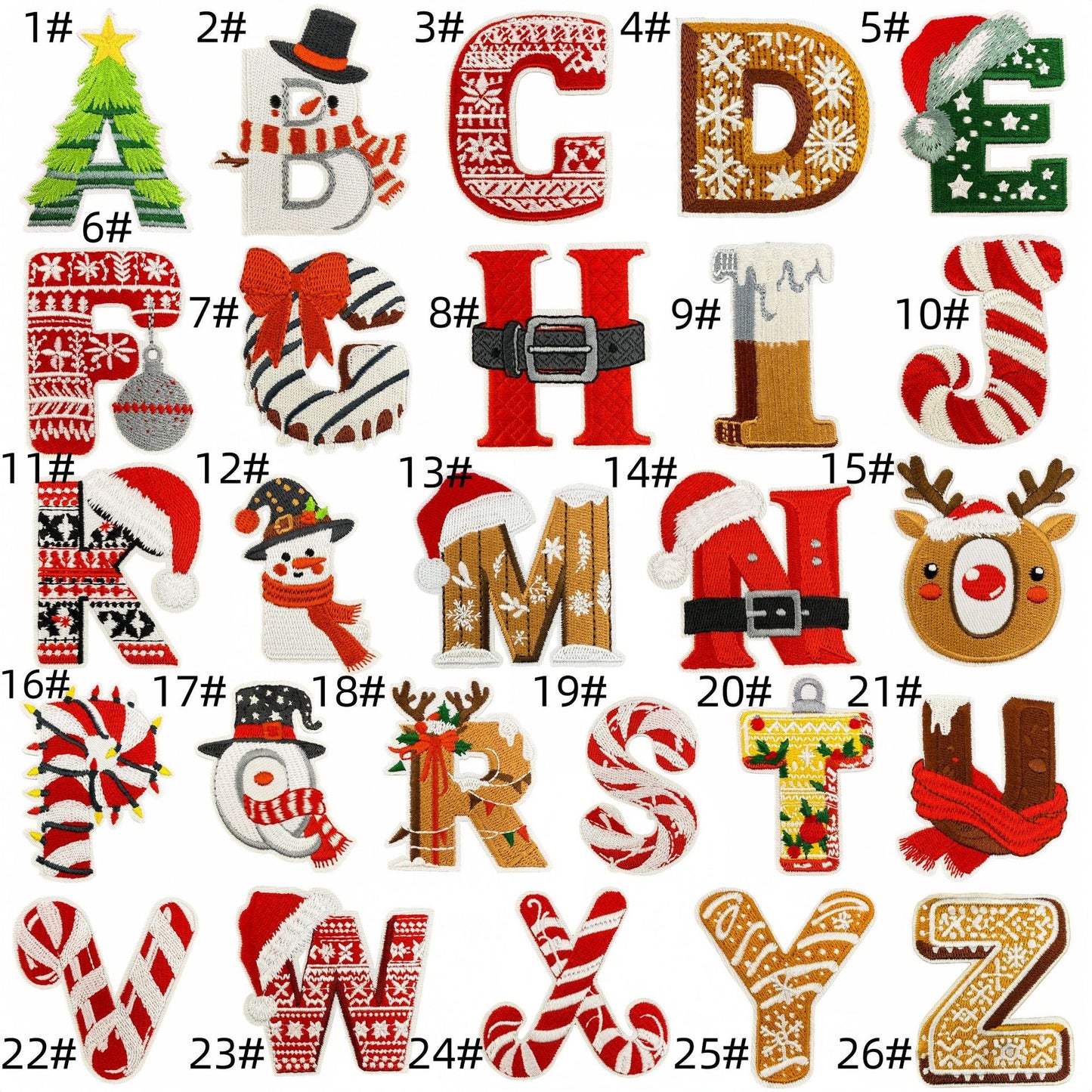 Christmas new 26 English letters patch