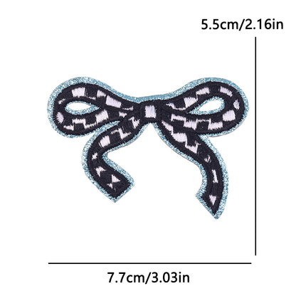 New Bow Glitter Embroidery Cloth Sticker Hot Sale Punk Skull Finger Horseshoe Patch
