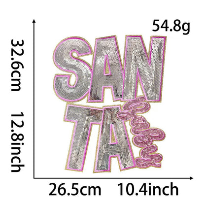 Grinch Christmas santa Large OH SNAP Sequin