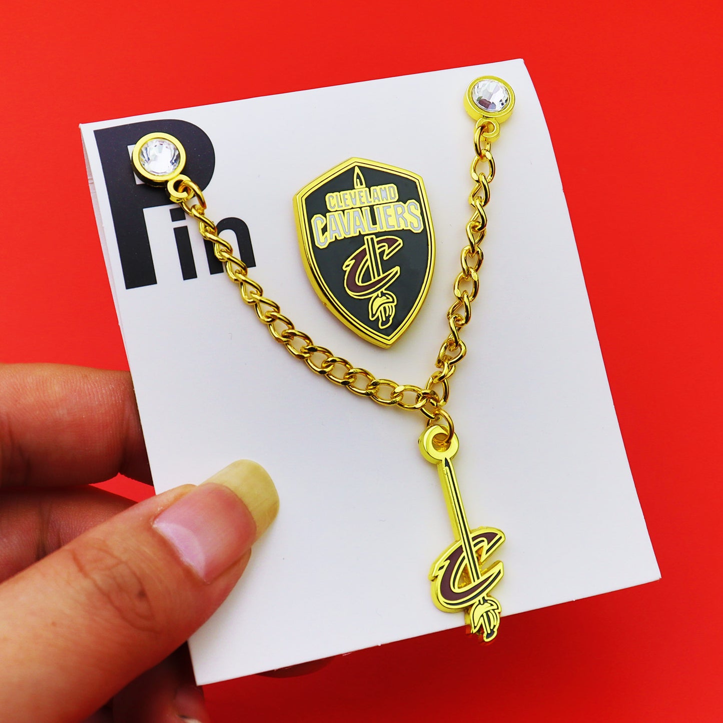 Metal Basketball Chain Hat Pins