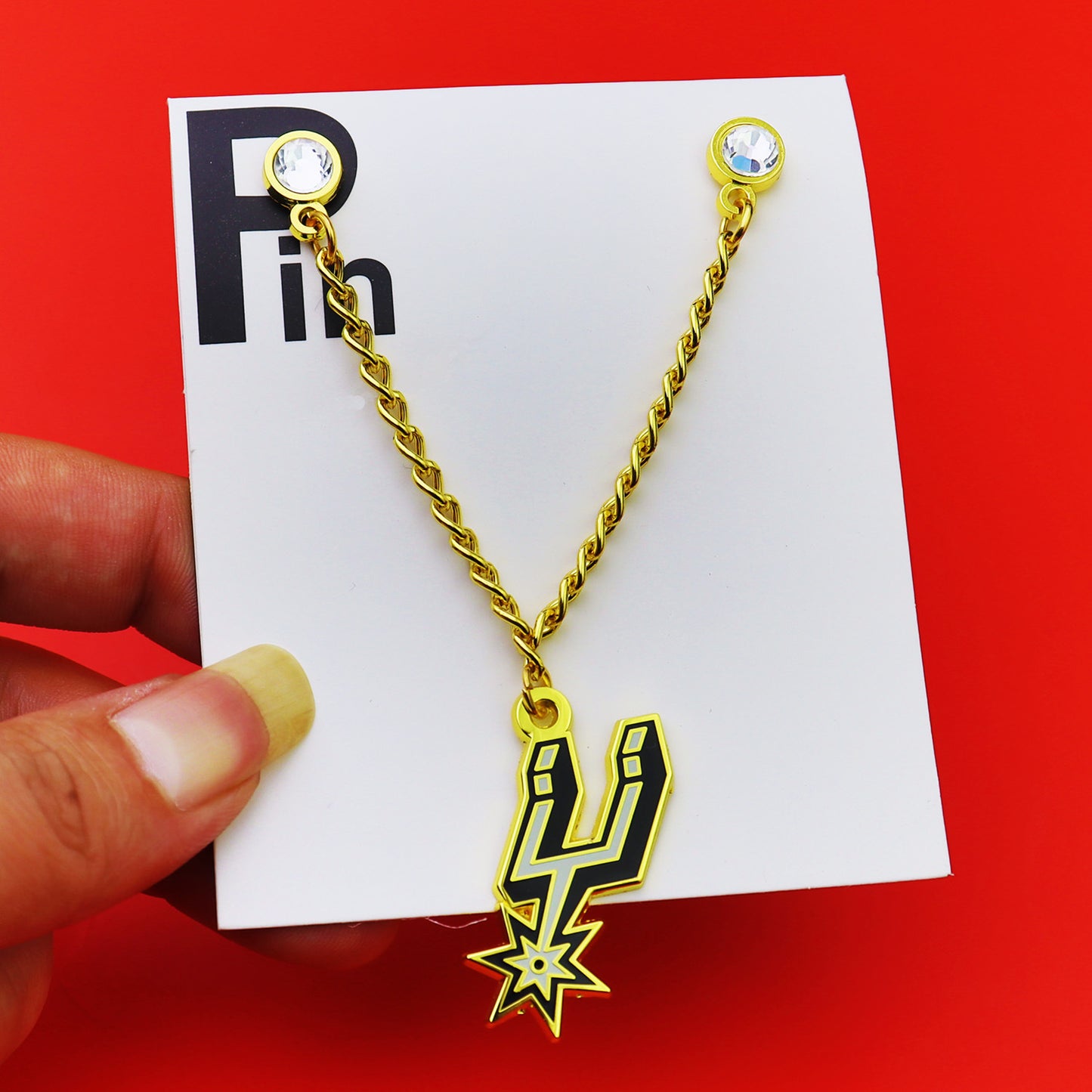 Metal Basketball Chain Hat Pins