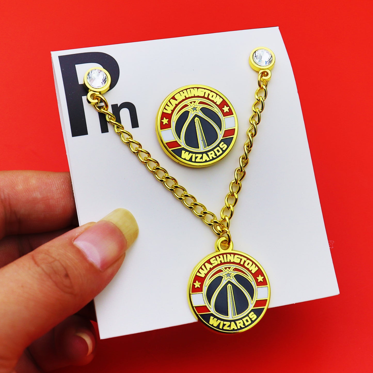 Metal Basketball Chain Hat Pins