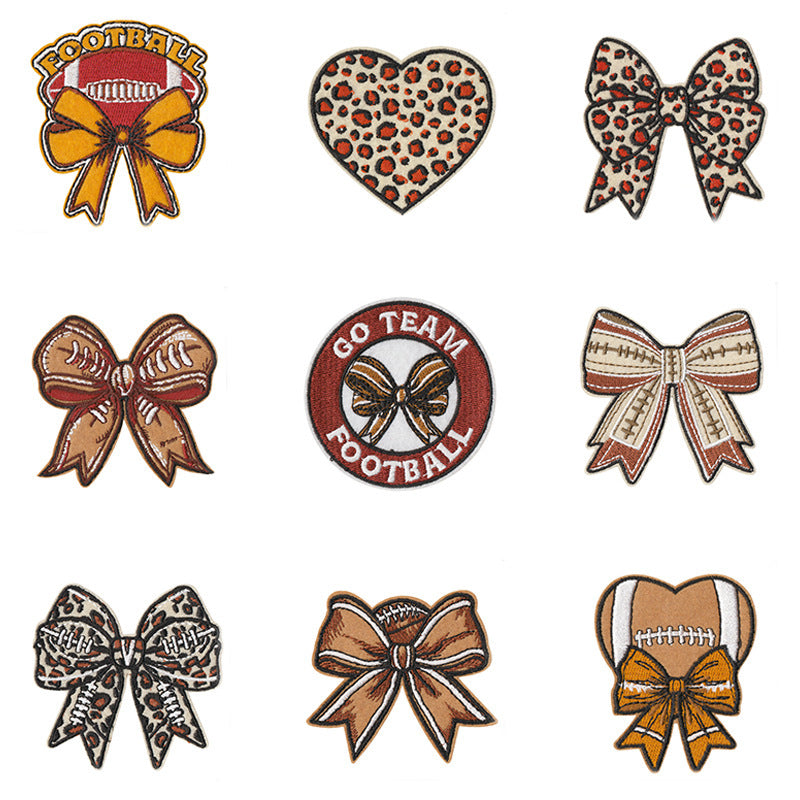 Fashion football sport bow patch ironing
