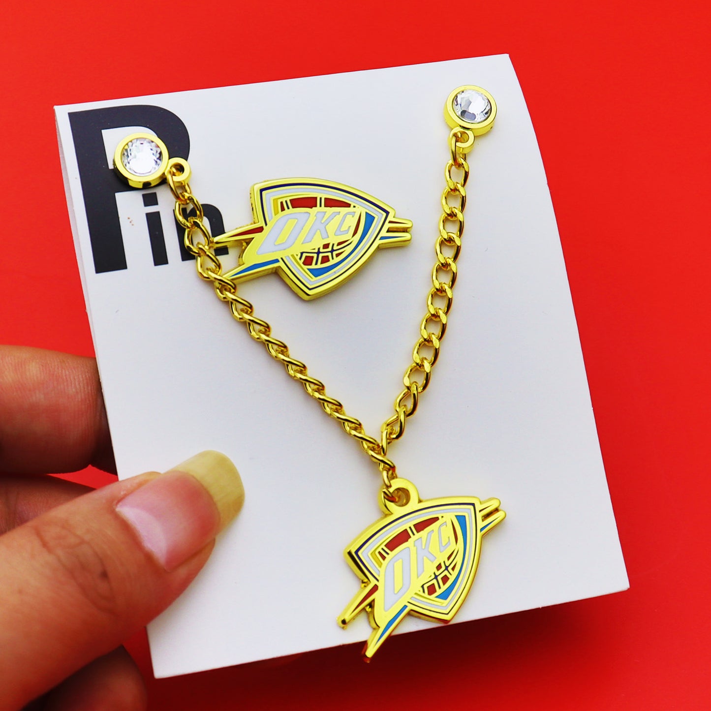 Metal Basketball Chain Hat Pins