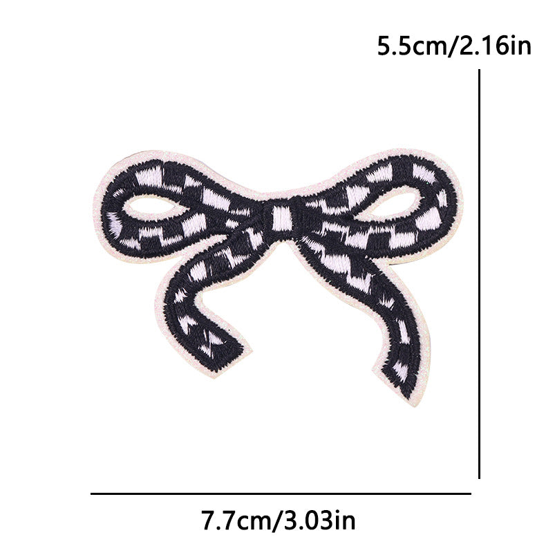 New Bow Glitter Embroidery Cloth Sticker Hot Sale Punk Skull Finger Horseshoe Patch