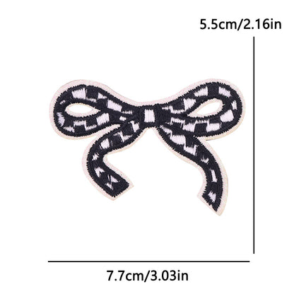 New Bow Glitter Embroidery Cloth Sticker Hot Sale Punk Skull Finger Horseshoe Patch