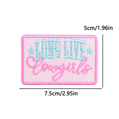 pink letter saying ironing embroidery patch - Clpatch