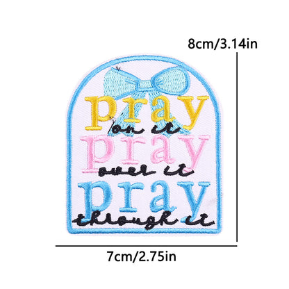 pink letter saying ironing embroidery patch - Clpatch