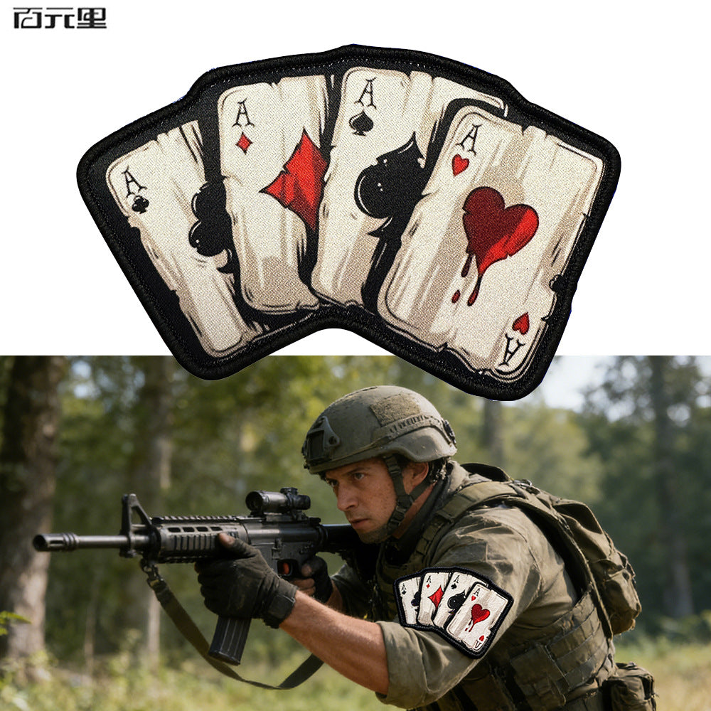 Four spades A Diablo Velcro patch, retro Diablo DIY cloth sticker badg ...