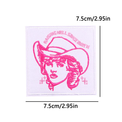 pink letter saying ironing embroidery patch - Clpatch