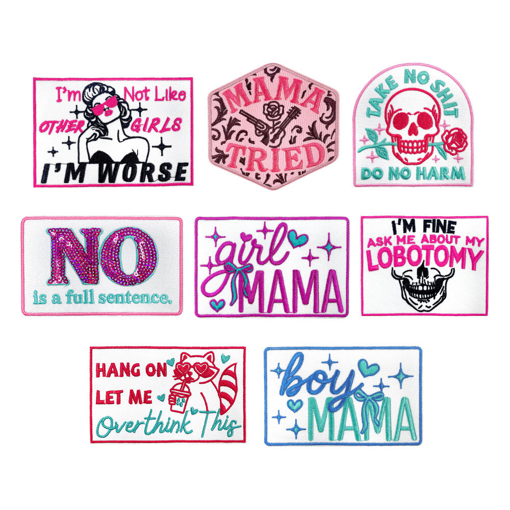retro funny text phrase patch
