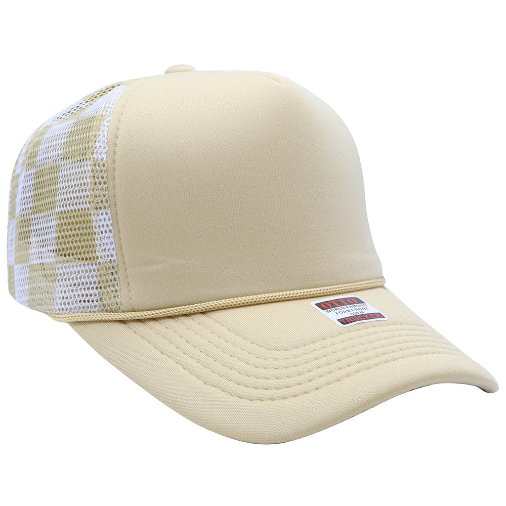 truck cap outdoor leisure visor American fashion breathable sun protection plaid baseball cap