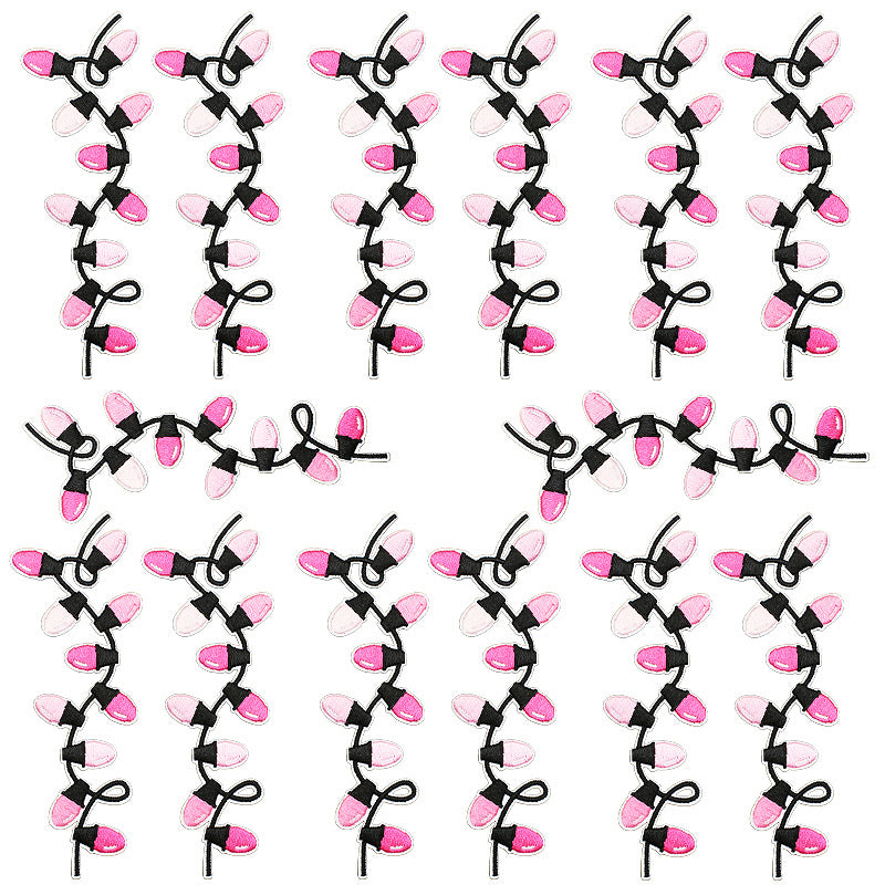 Christmas pink light strip embroidery patch