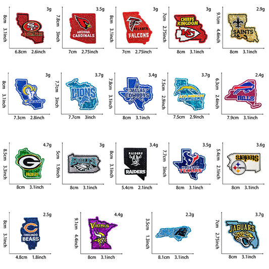 NFL team logo state shape NFL fan patches