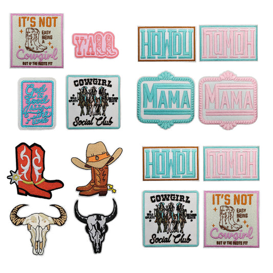 western patch howdy boots patches