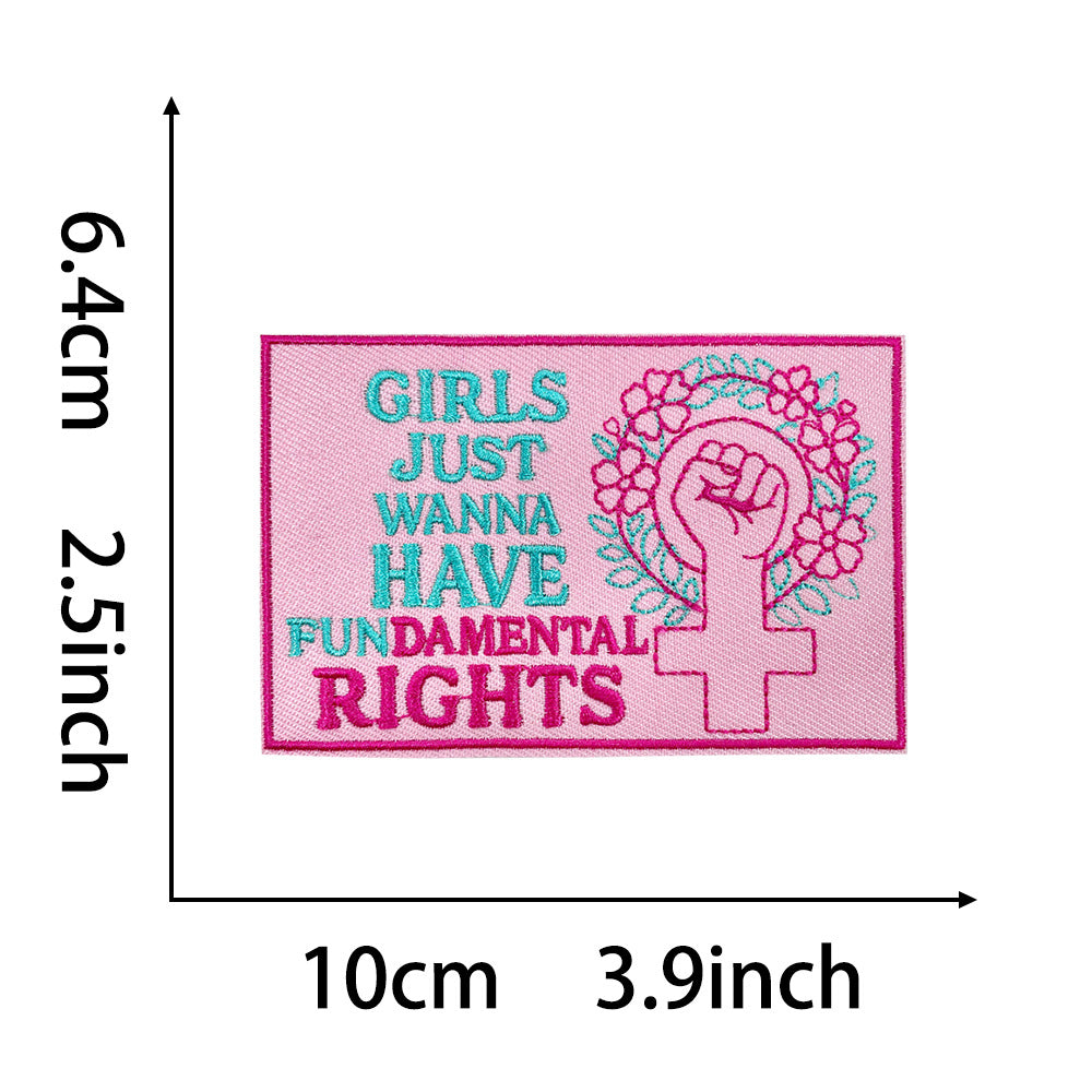 funny phrase rectangular patches