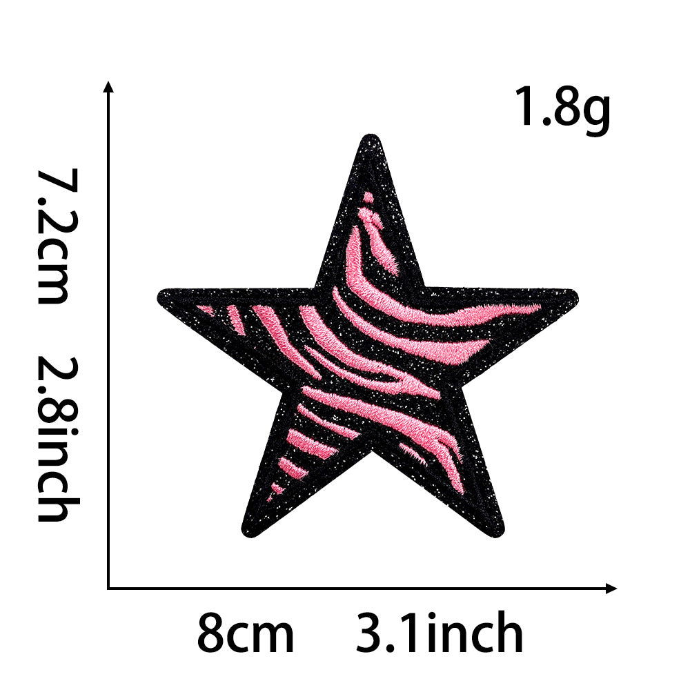 heart Zebra texture star lightning a set 12pcs small patches