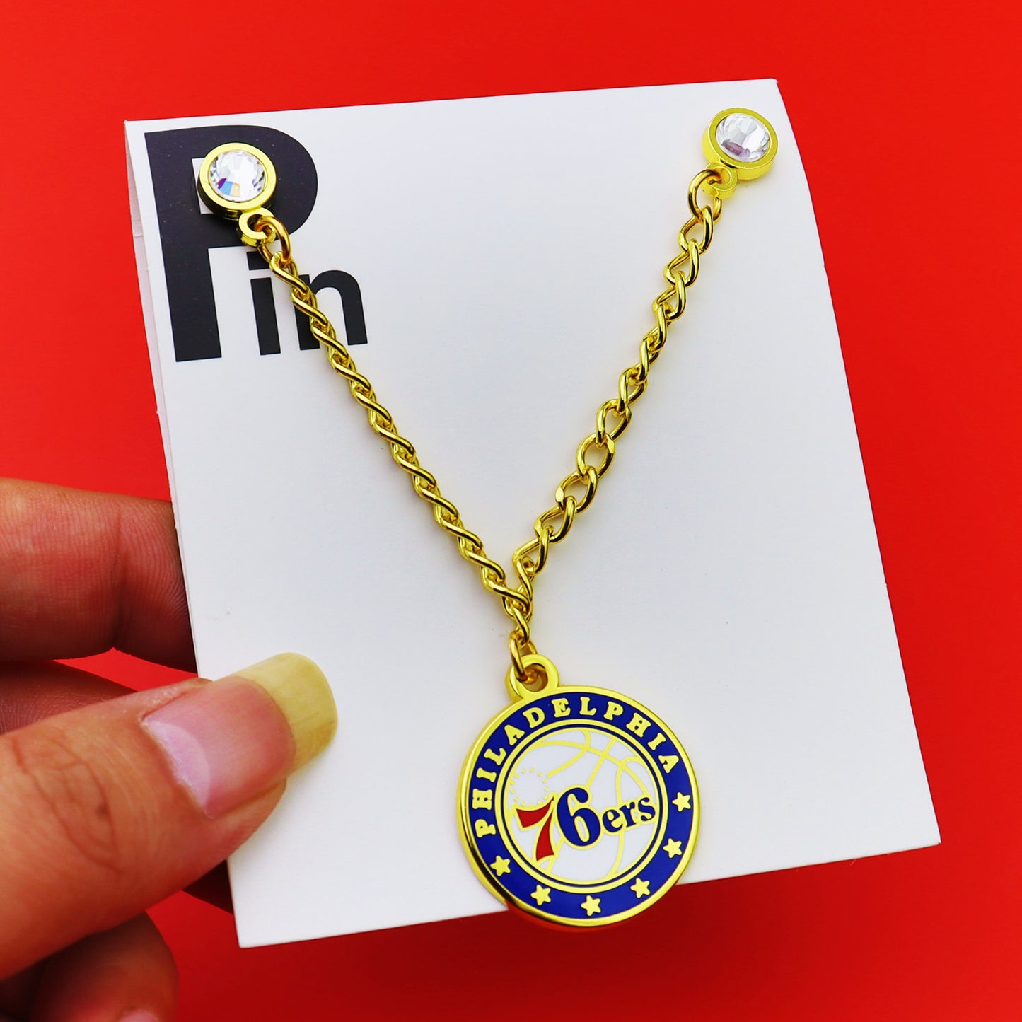 Metal Basketball Chain Hat Pins