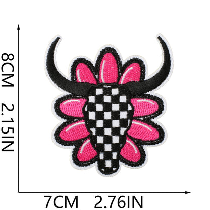 Western Pink Embroidered Patches – Iron-On Patch Set
