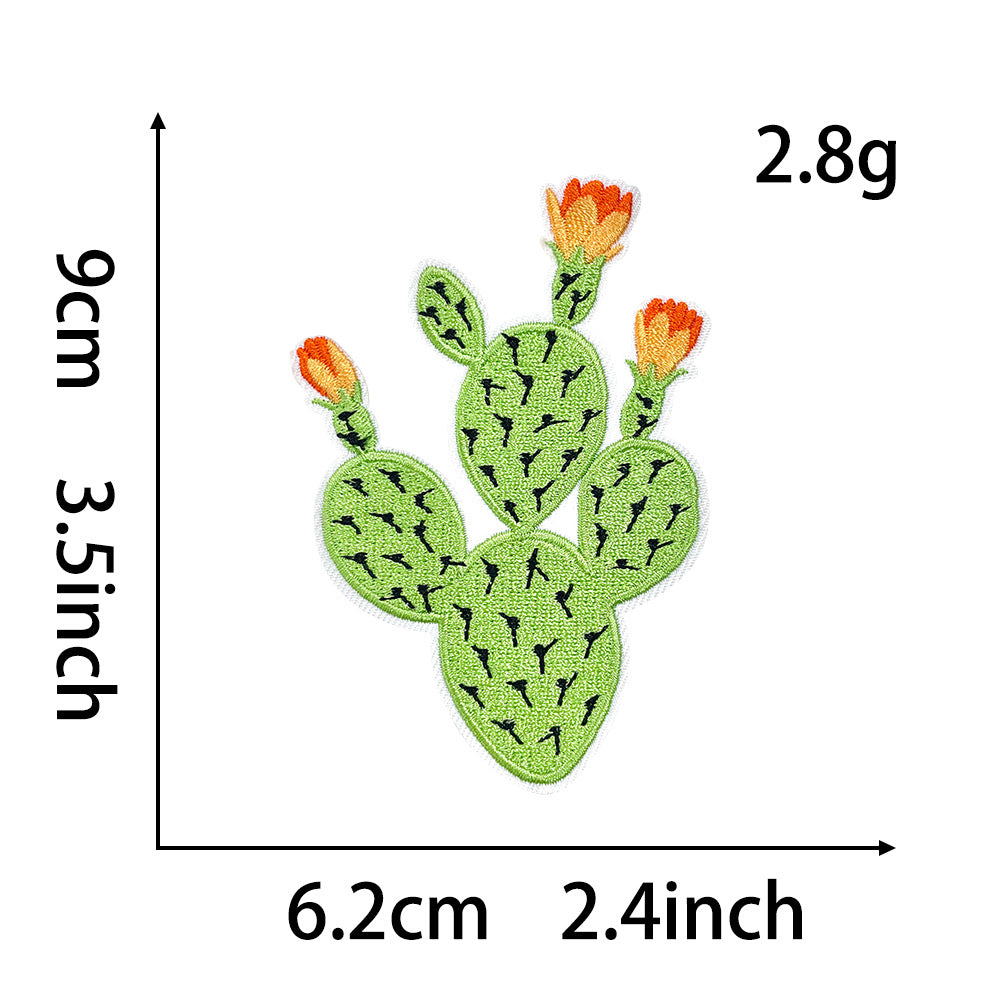 Natural Style Plant Flower Monstera Rose Sunflower Cactus DIY Patch