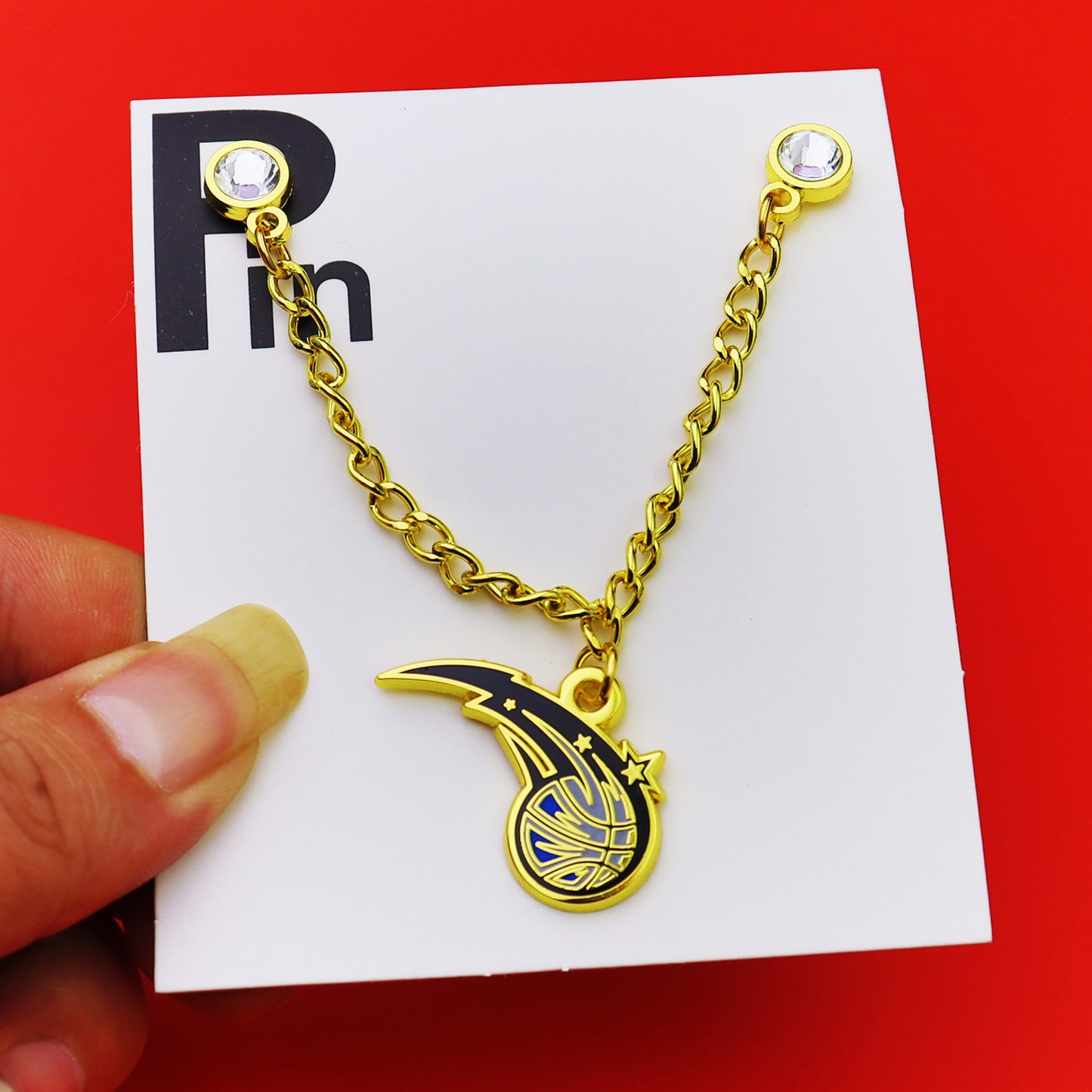 Metal Basketball Chain Hat Pins